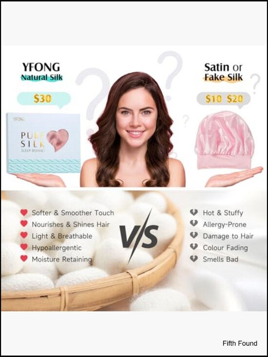 Double Layer 22 Momme Mulberry Silk Bonnet for Sleeping, Non-Slip Hair Wrap w/ main image 6